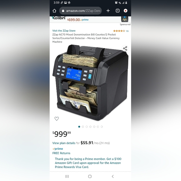 ZZap NC70 Mixed Denomination MONEY COUNTER!-NEW IN BOX! - Picture 9 of 9